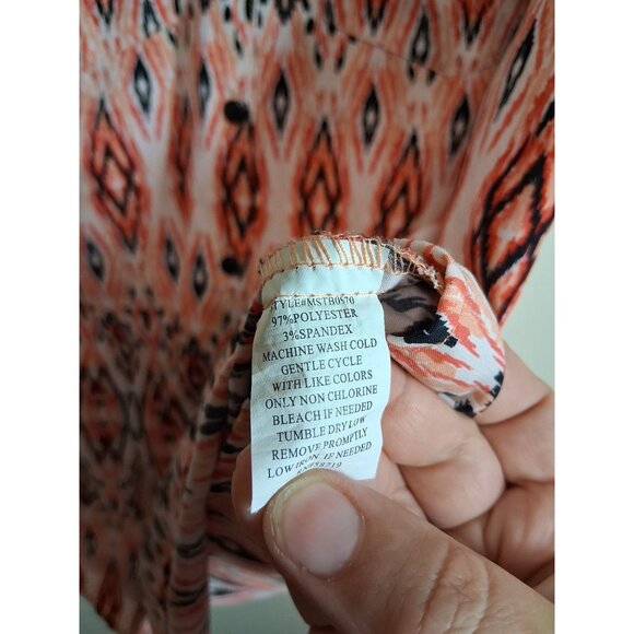 Notations Blouse Sleeveless Tank Top IKat Aztec Tribal Business Casual Sz Small - Picture 6 of 7